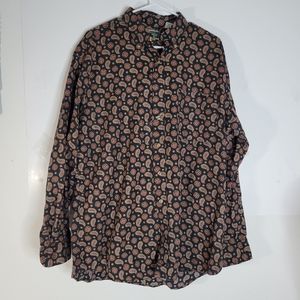 Mens Palladium 100% Cotton Long Sleeve USA Made Button front Shirt Size Large